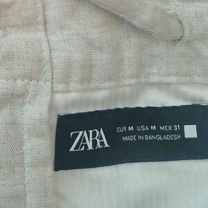 Zara Off-White M Linen Trousers